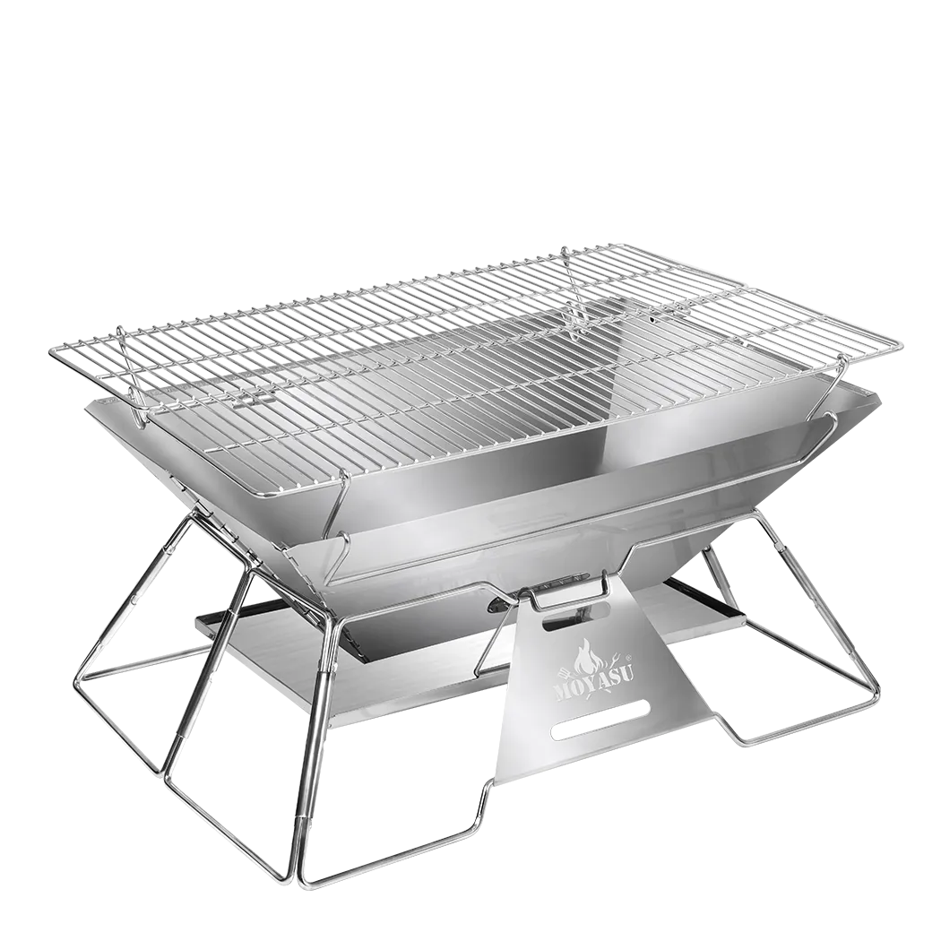 Levede Portable Folding BBQ Charcoal Grill Silver