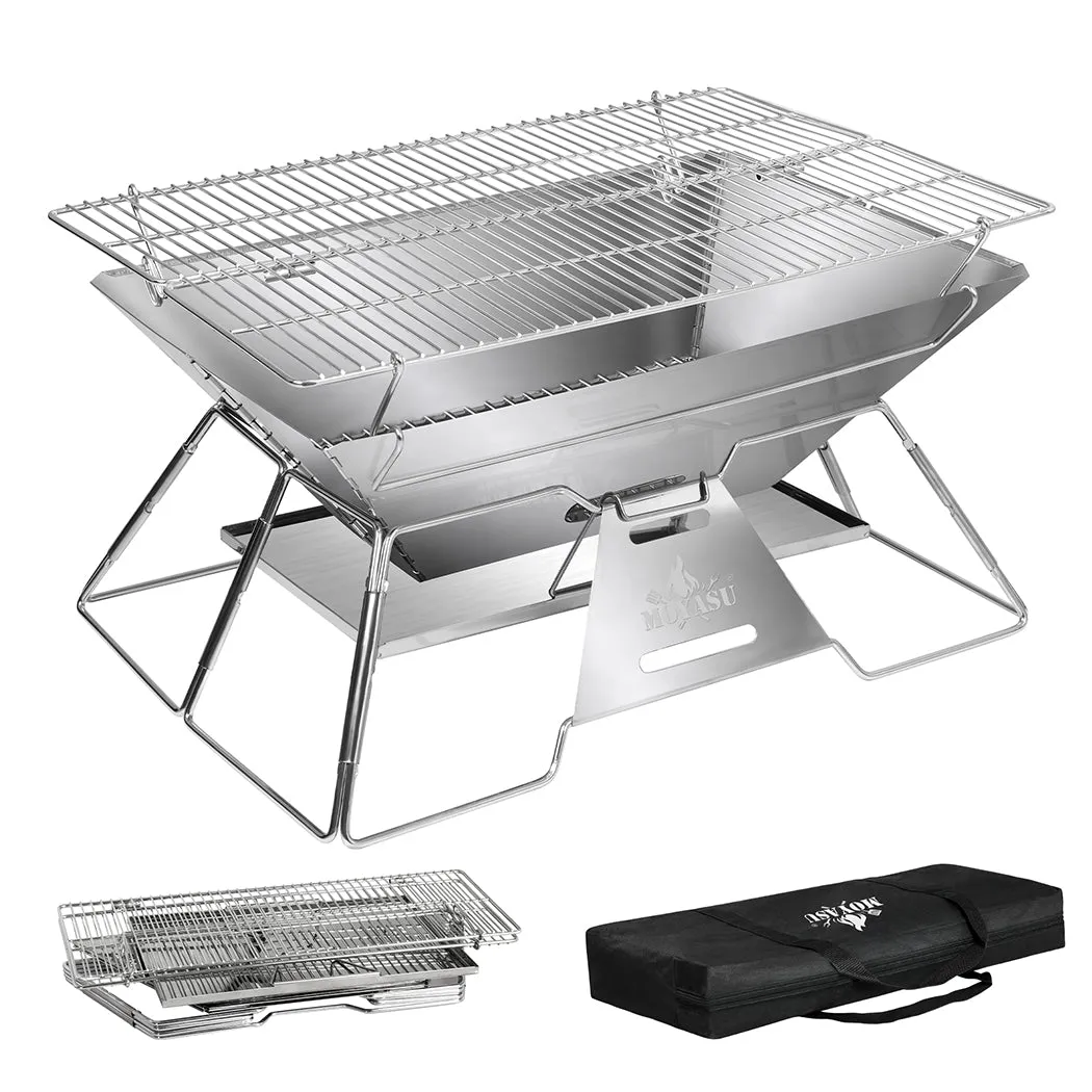 Levede Portable Folding BBQ Charcoal Grill Silver