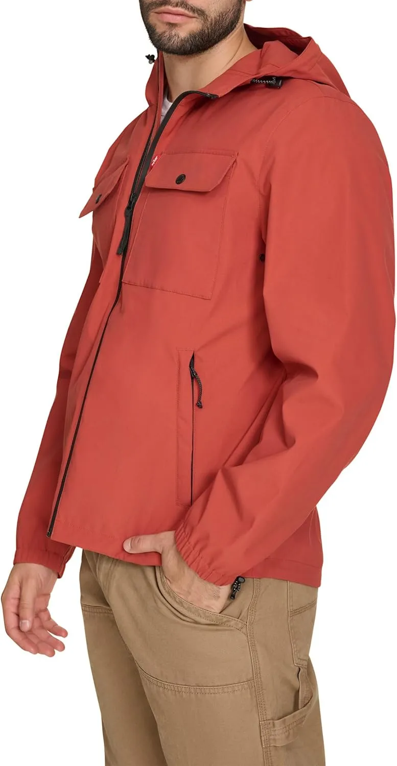 Levi's Men's Hooded Waterproof Arctic Cloth Rain Jacket