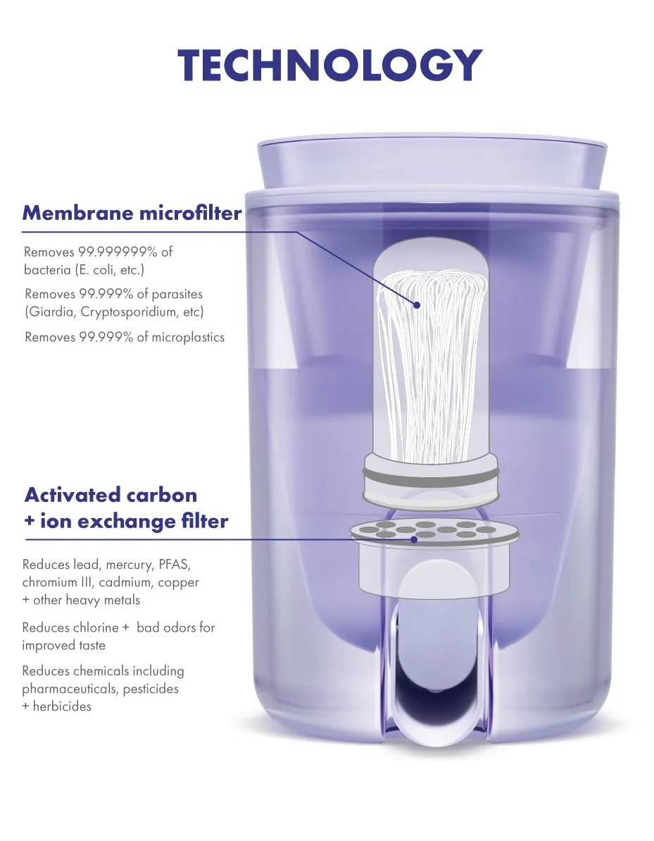 LifeStraw Home Studio Water Filter Dispenser, 10-Cup, Orchid Pink, BPA-Free Designed for Everyday Protects Against Bacteria, parasites, microplastics, PFAS, Lead, and Improves Taste