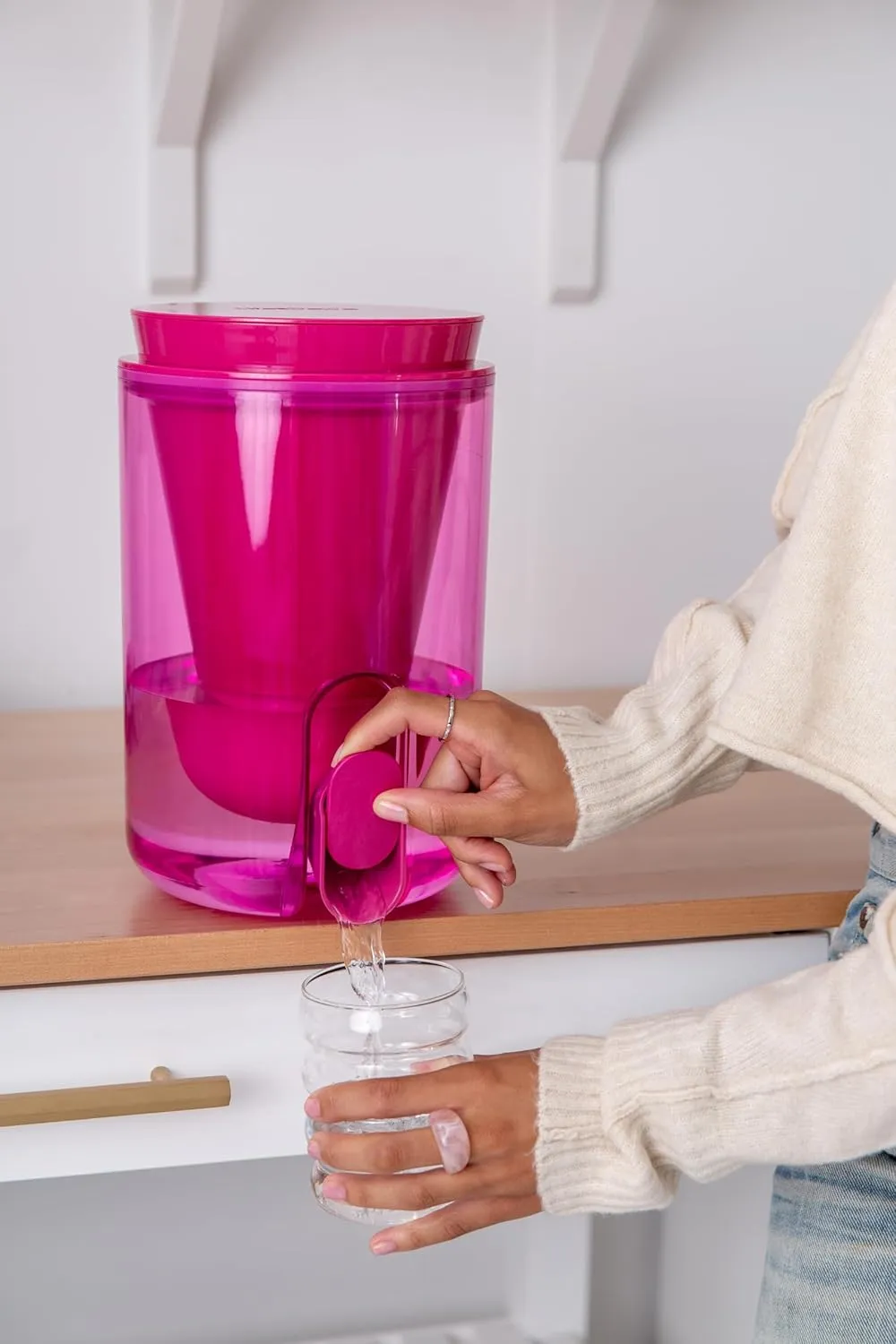 LifeStraw Home Studio Water Filter Dispenser, 10-Cup, Orchid Pink, BPA-Free Designed for Everyday Protects Against Bacteria, parasites, microplastics, PFAS, Lead, and Improves Taste