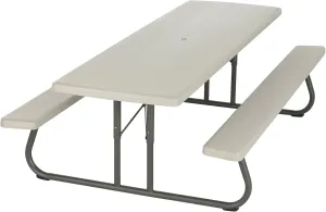 Lifetime 80123 Folding Picnic Table and Benches, 8'
