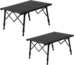 Liftable Camping Table Aluminum Folding Camping Table Roll Up Tables for Camping with Storage Bag Outdoor Portable Design