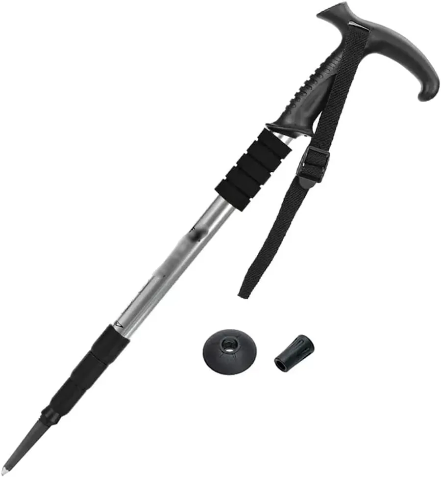 Lightweight Aluminium Alloy Walking Trekking Poles - Anti-Shock And Quick Lock System, Telescopic, Ultralight For Hiking, Camping, Mountaining, Backpacking, Walking, Trekking ( Color : Silver )