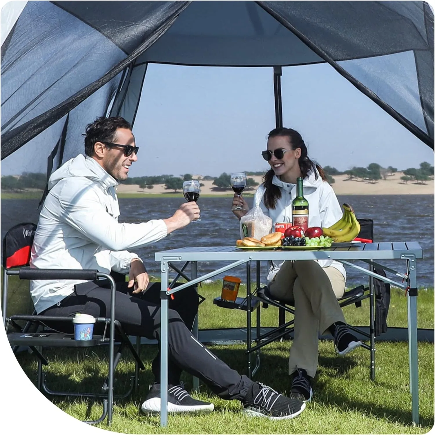 Lightweight Aluminum Folding Camping Table for 4-6 People