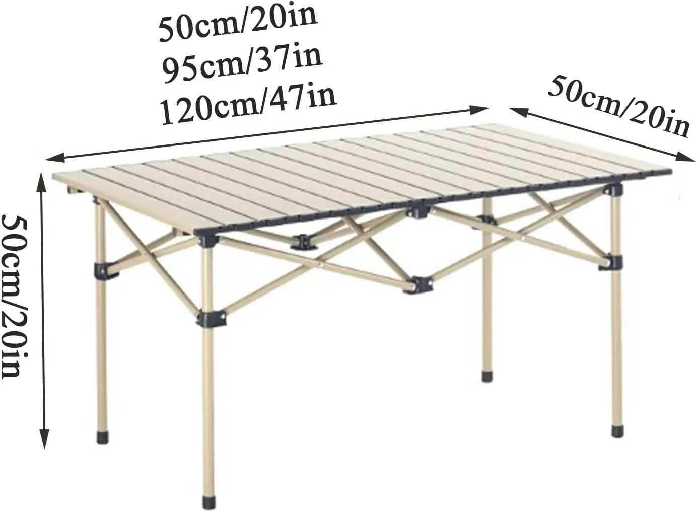 Lightweight Compact Folding Camping Table, Alloy Folding Roll Up Table for 4-6 Person for Picnic, Camping, Barbecue and Party,Portable Multifunctional Table with Carry Bag(B,120x50x50cm)