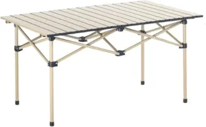 Lightweight Compact Folding Camping Table, Alloy Folding Roll Up Table for 4-6 Person for Picnic, Camping, Barbecue and Party,Portable Multifunctional Table with Carry Bag(B,120x50x50cm)