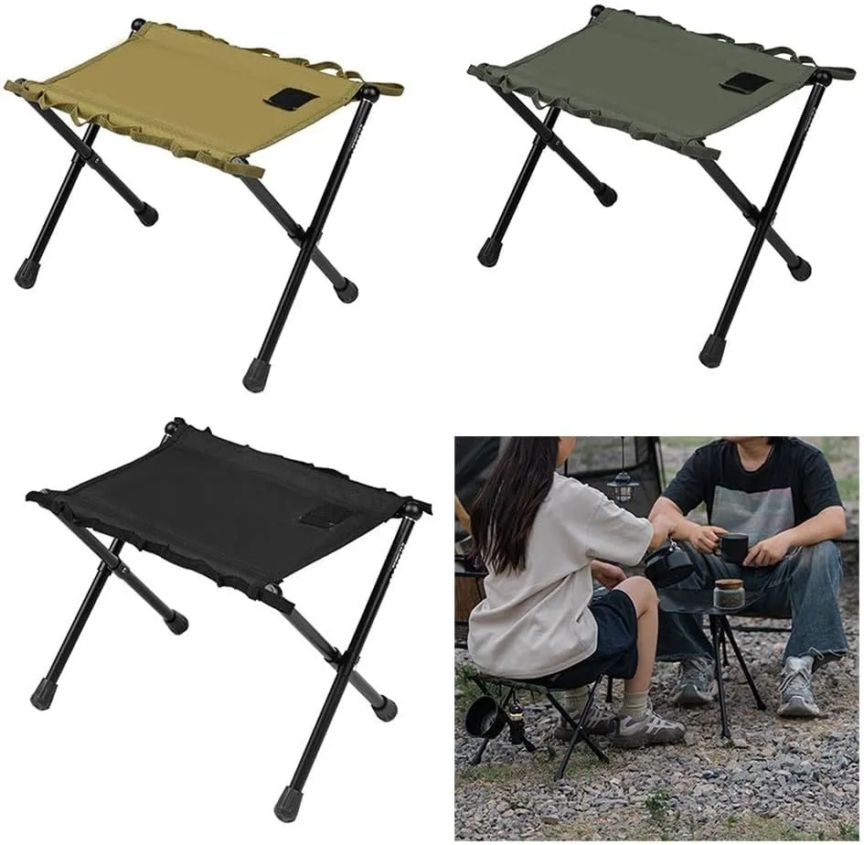 Lightweight Folding Stool Portable Aluminum Chair For Outdoor Camping And Other Activities With Storage Bag(Green)
