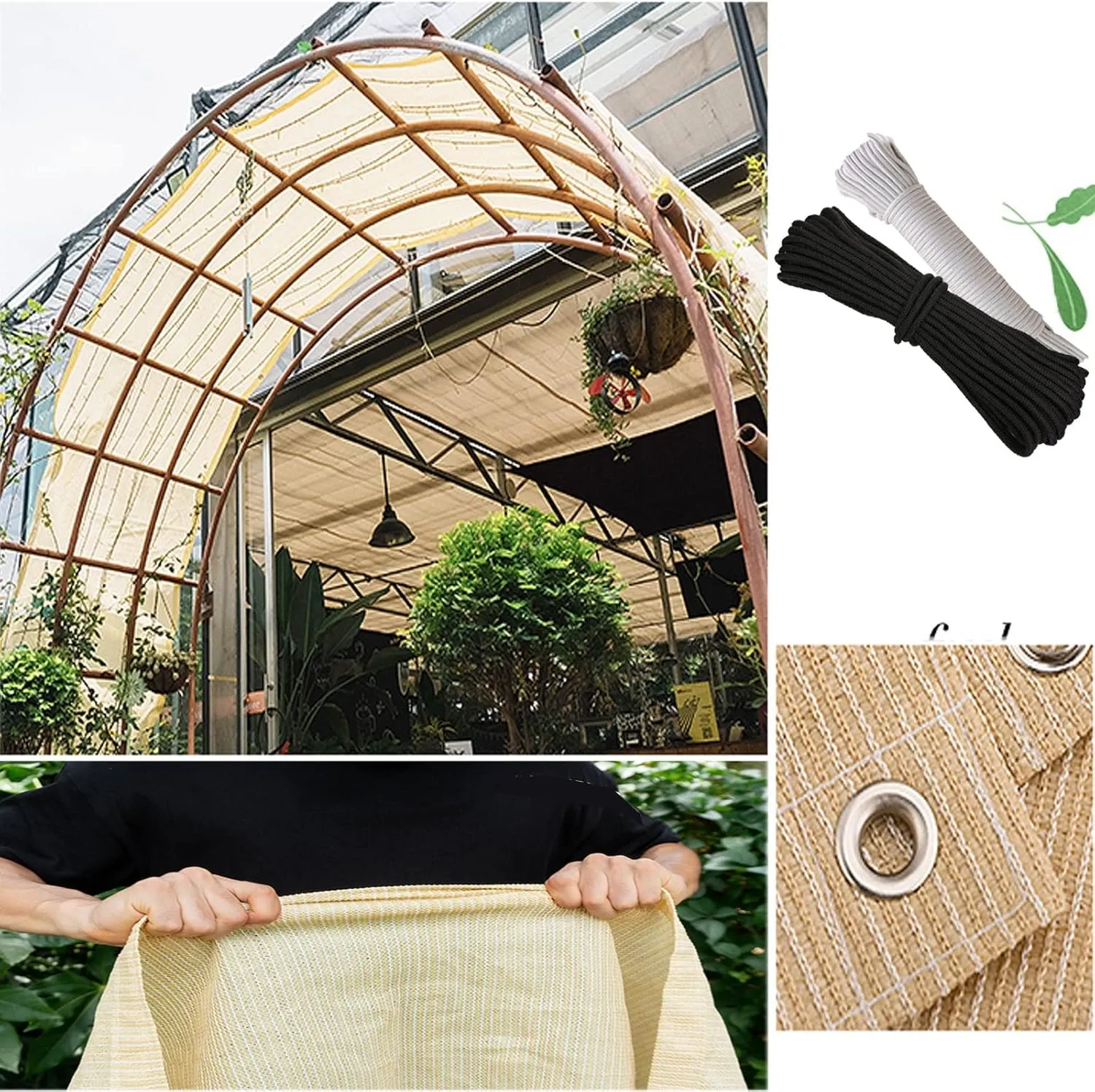 LIGUOYI Cream Color Sun Shade Rectangle Shade Sail Multi-Purpose, 90% UV Block Super Durable, Water & Air Permeable Privacy Screen, for Deck Patio Pergola Backyard Outdoor Pool Canopy Shade