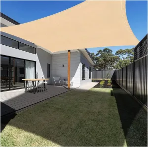 LIGUOYI Cream Color Sun Shade Rectangle Shade Sail Multi-Purpose, 90% UV Block Super Durable, Water & Air Permeable Privacy Screen, for Deck Patio Pergola Backyard Outdoor Pool Canopy Shade