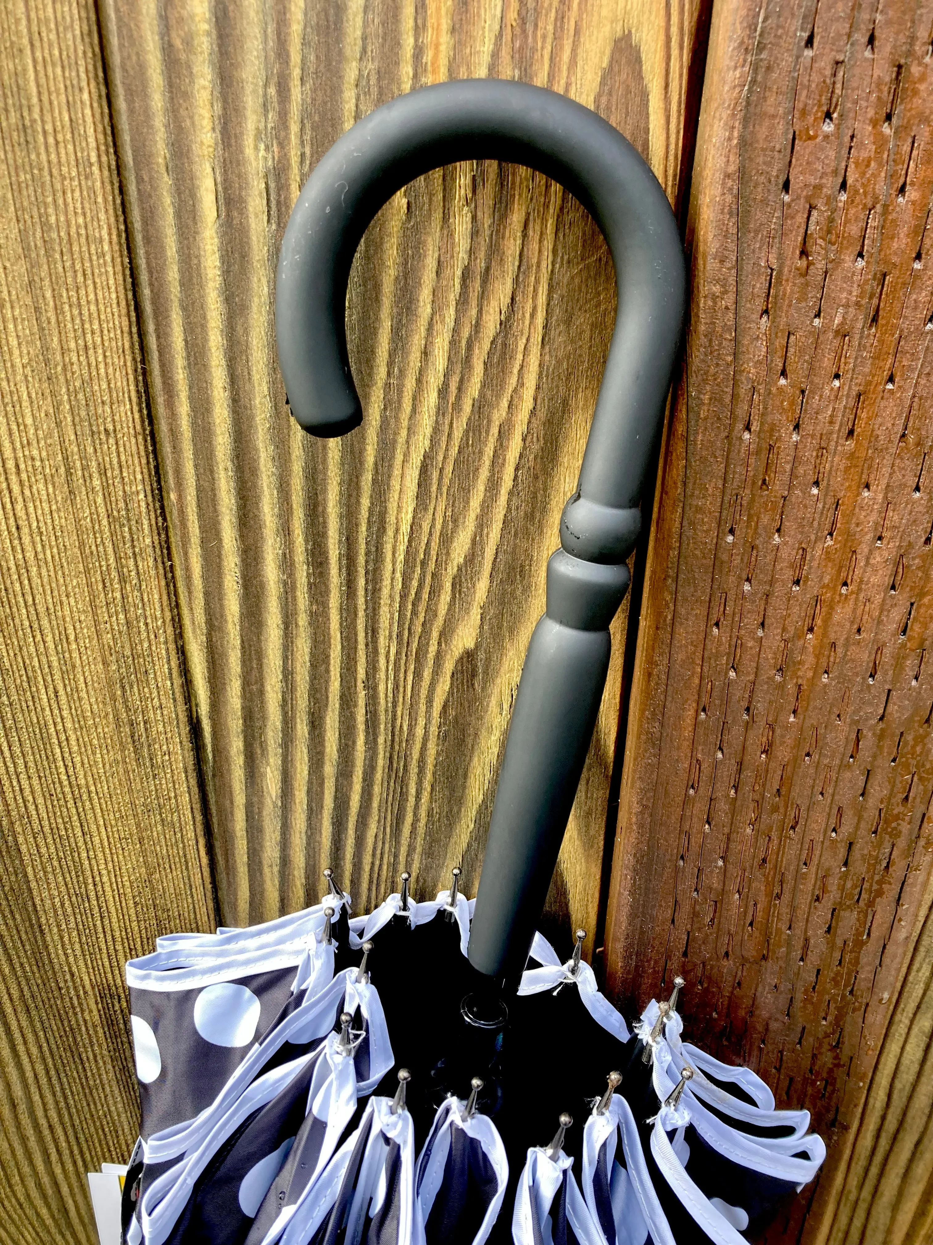 Lilly Black Pagoda Umbrella | Blackout and Anti-UV | Large Polka Dots