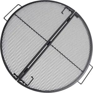 Lineslife X-Marks Fire Pit Cooking Grill Grates Portable, Heavy Duty Folding Round Campfire Grill Grate, Firepit Grill Grate with Handles for Outdoor BBQ Picnic, Black 36 Inch