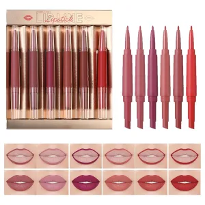 Lip Liner and Lipstick Sets for Women, Matte Velvet Makeup Lip Liner Stains Kit, Waterproof Makeup Stain Kit for Dating Travel Outdoor Shopping Trip Vacation
