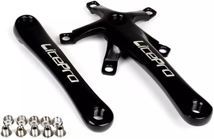Litepro Folding Bike Crankset Ultra-Light Square Crank 170MM CNC Aluminum Alloy BMX Bicycle 130BCD Chainwheel Parts Accessory