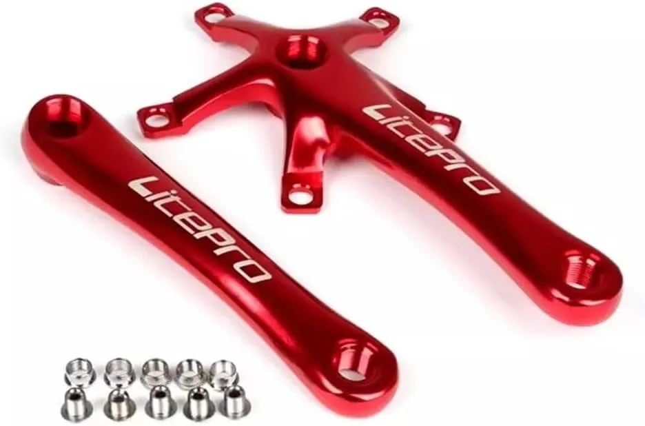 Litepro Folding Bike Crankset Ultra-Light Square Crank 170MM CNC Aluminum Alloy BMX Bicycle 130BCD Chainwheel Parts Accessory