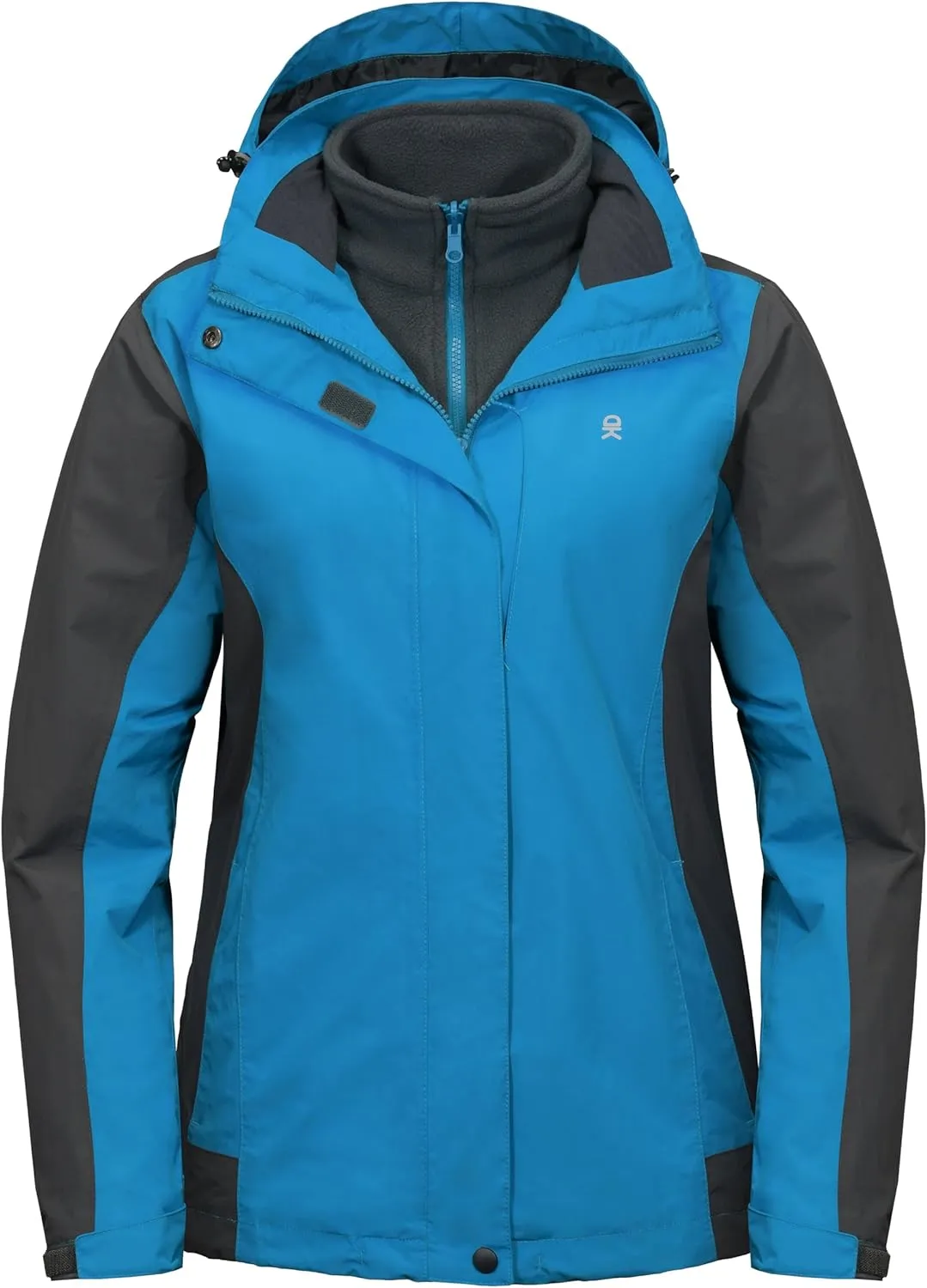 Little Donkey Andy Women's 3 in 1 Winter Ski Jacket Warm Fleece Liner Jacket Waterproof Windproof Snow Coat & Detachable Hood