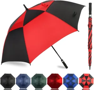 LLanxiry Umbrella Large Golf Umbrellas for Rain Windproof 54/62/68 Inch Automatic Open Double Canopy Oversized Vented Stick Umbrellas for Men and Women