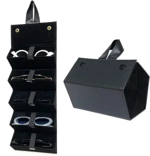 Longjet Sunglasses Organizer 5 Slots Travel Glasses Case Multiple Pairs Eyeglasses Storage Box Hanging Eyewear Holder