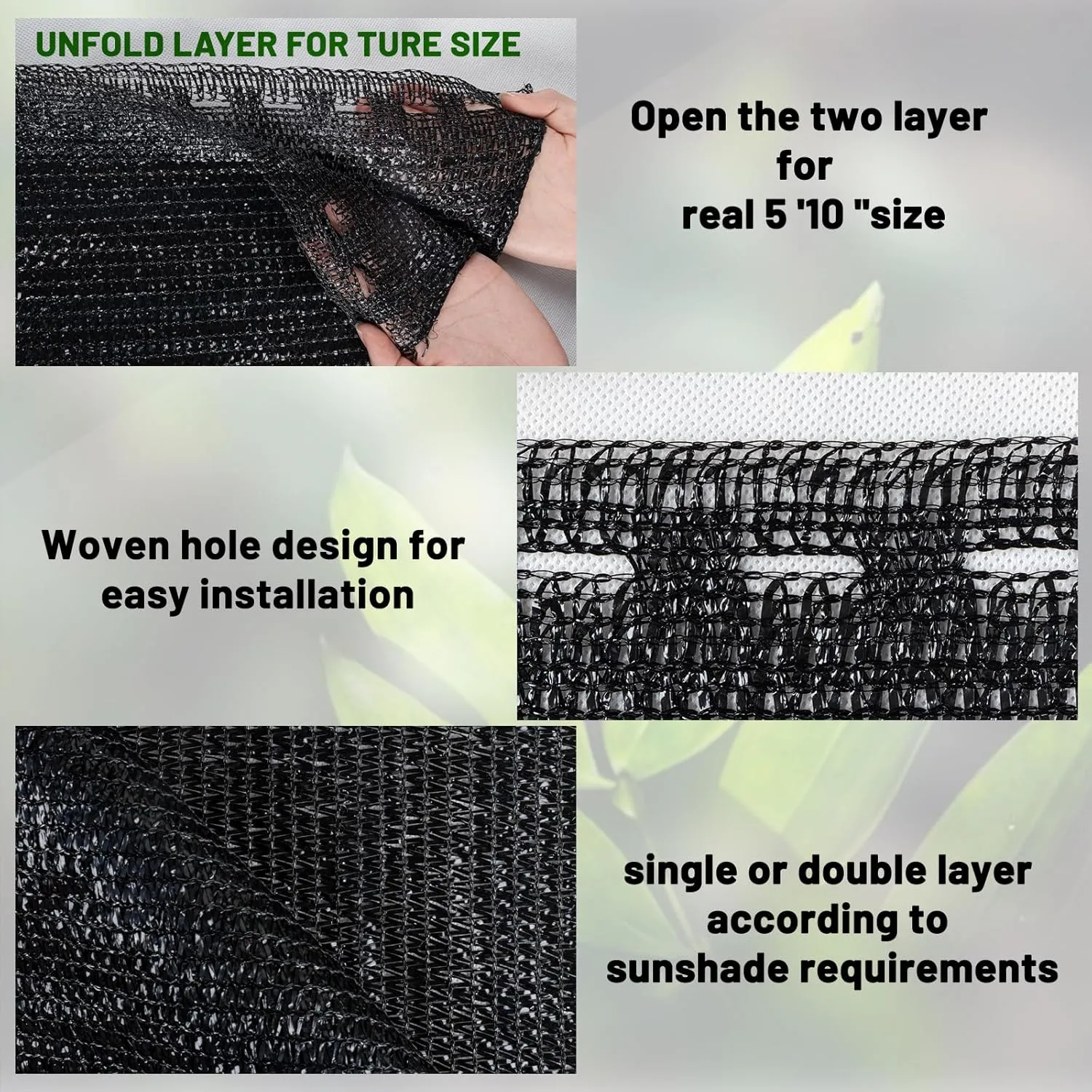 LOVE STORY 70% Shade Cloth Roll 5'10" x 100 ft Screen Cover for Garden, Greenhouse, Patio, Canopy (Black)