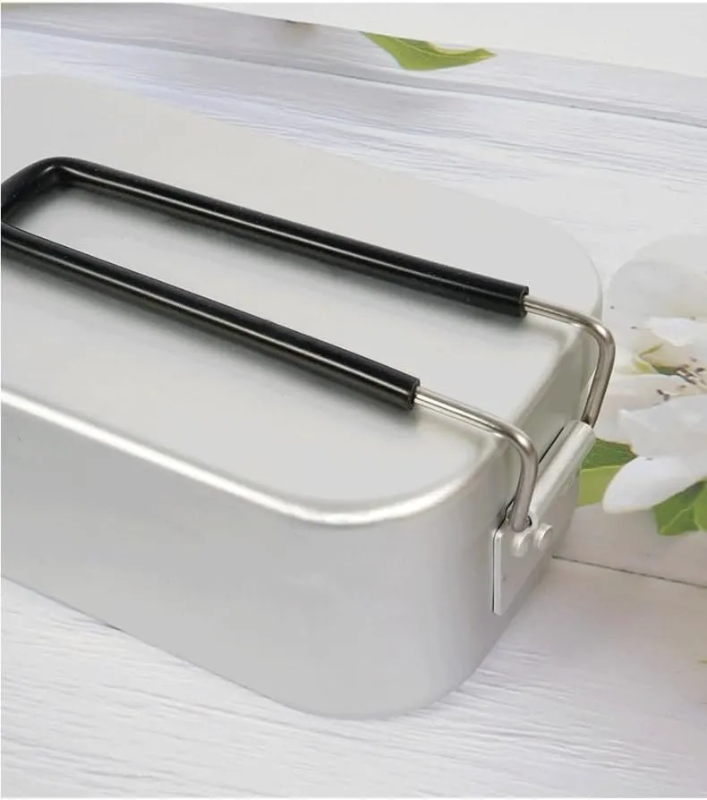 Lunch Box, Aluminum Folding Portable Bento Box, Suitable For Outdoor Outings, Camping And Self-driving Trips(500ML)