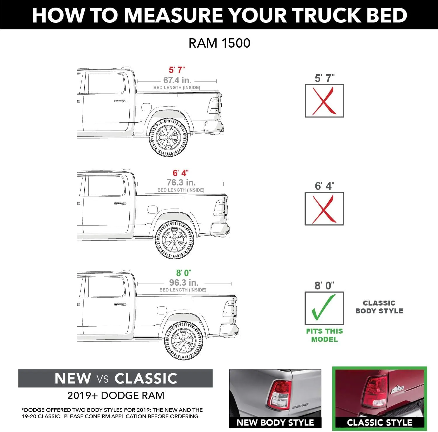 Lund Genesis Roll Up Soft Roll Up Truck Bed Tonneau Cover | 96063 | Fits 2003 - 2018, 2019 - 2020 Classic Dodge Ram 1500 8' Bed (96")
