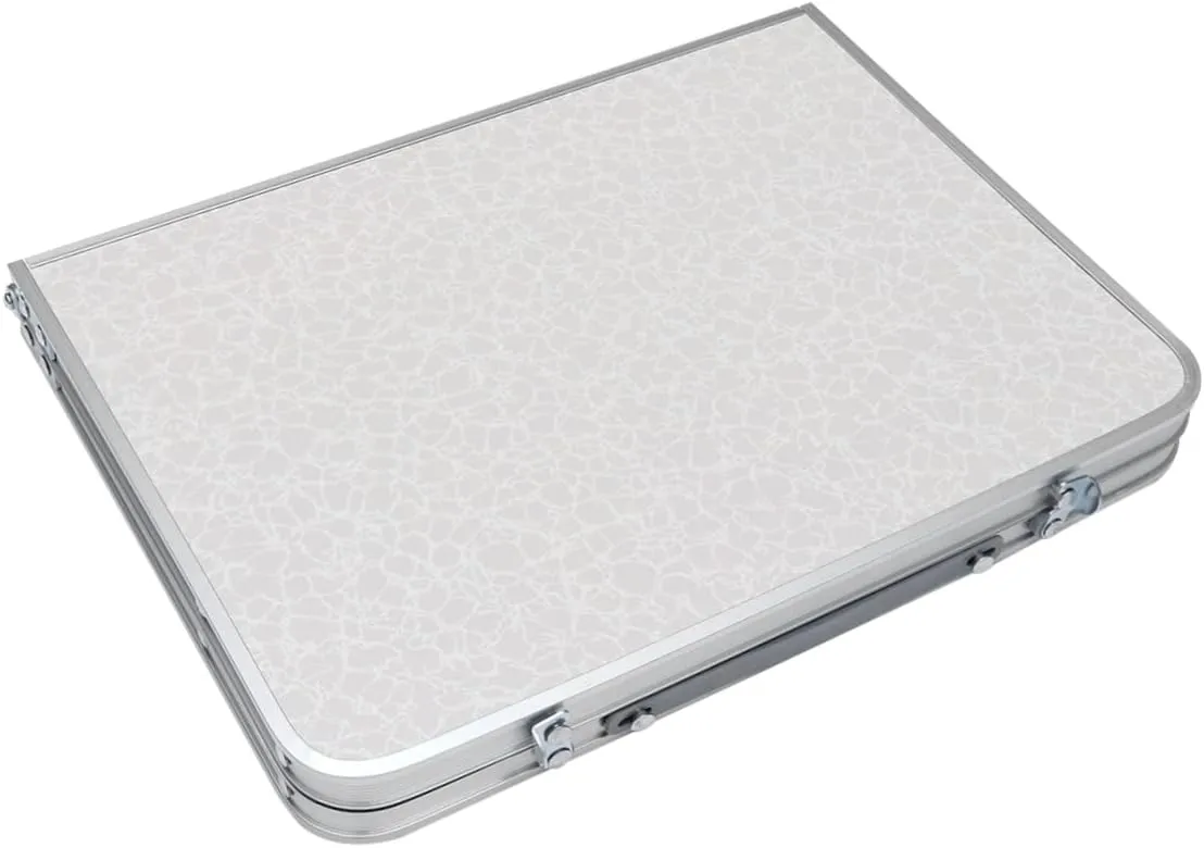 Luxshiny Folding Alloy Table for BBQ Camping and Travel Ultra Lightweight Outdoor Desk with Easy Setup for Picnics and Outdoor Activities White