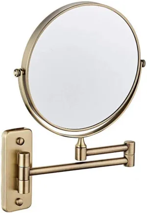 Makeup Mirror Bathroom Mirror Wall Mounted Makeup Mirror 8- inch Two- Sided 3X Magnification 360° Swivel Extending Folding Bathroom Shaving Cosmetic Make Up Mirror ( Color : Antique Bronze , Size : 1X