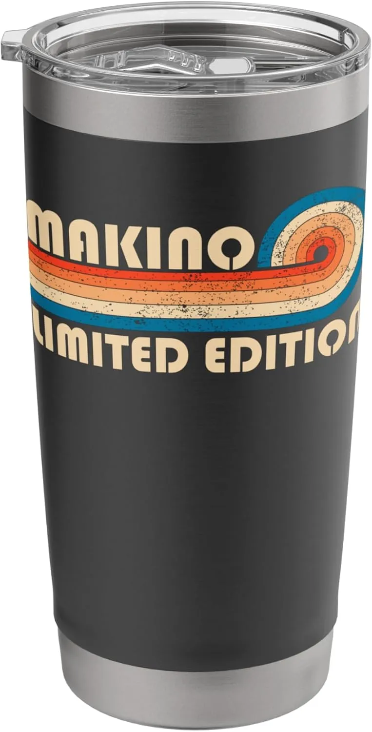 MAKINO Surname Retro Vintage 80s 90s Birthday Reunion Stainless Steel Insulated Tumbler