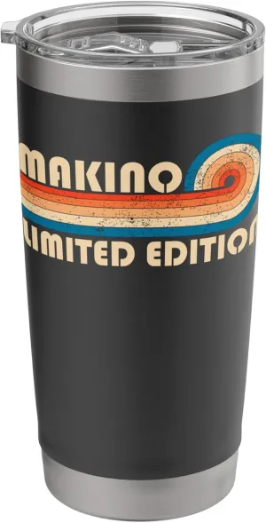 MAKINO Surname Retro Vintage 80s 90s Birthday Reunion Stainless Steel Insulated Tumbler