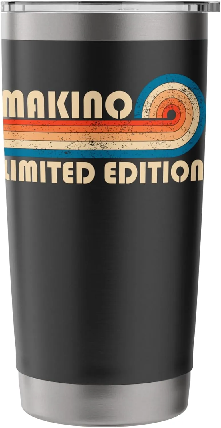 MAKINO Surname Retro Vintage 80s 90s Birthday Reunion Stainless Steel Insulated Tumbler