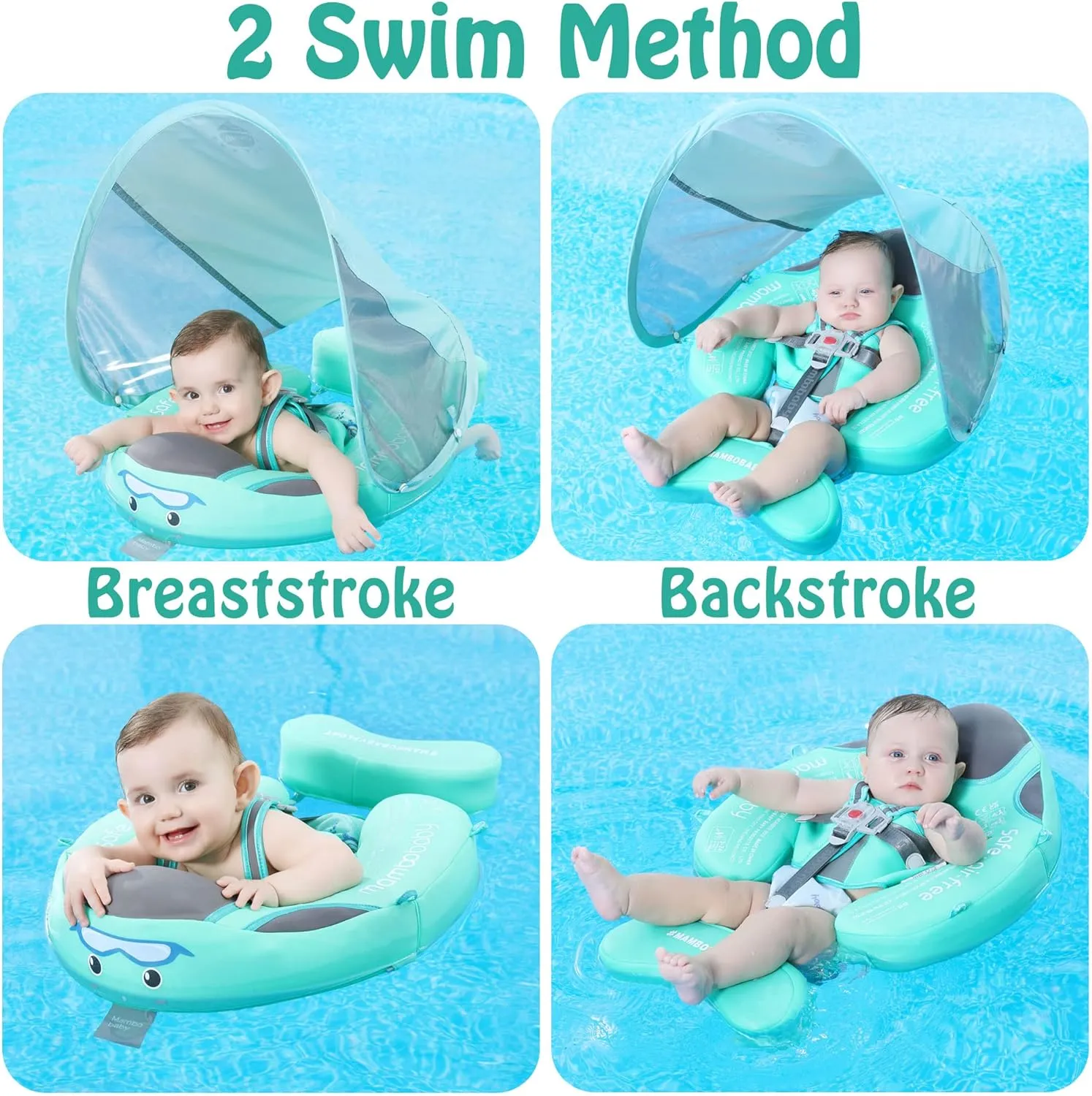 Mambobaby Add Tail Newest Baby Float with Sun Canopy – Special Edition Pink