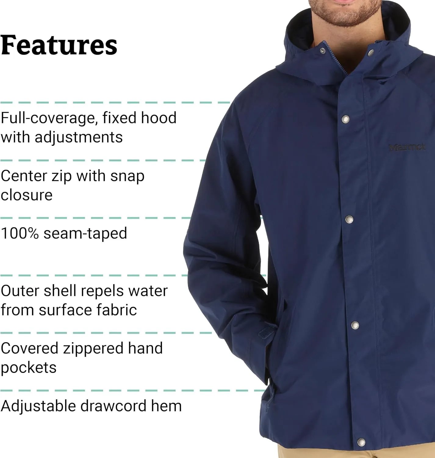 MARMOT Men's Cascade Waterproof Rain Jacket