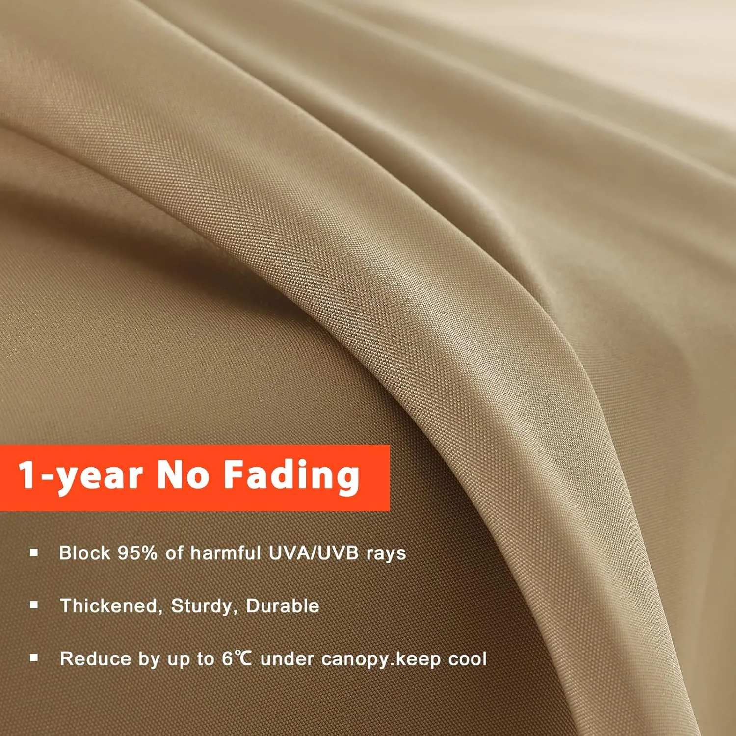 MASTERCANOPY Patio Umbrella 9 ft Replacement Canopy for 8 Ribs-Khaki Canopy Only