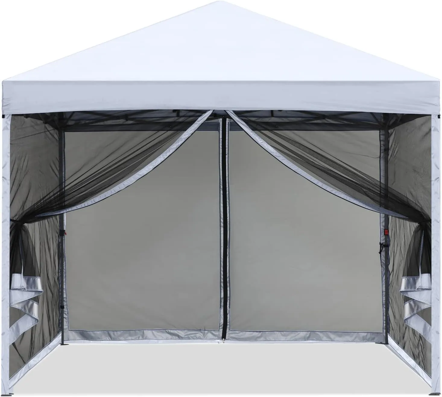 MASTERCANOPY Pop-Up Setup Outdoor Canopy with Netting Screen Walls (10x10, White)