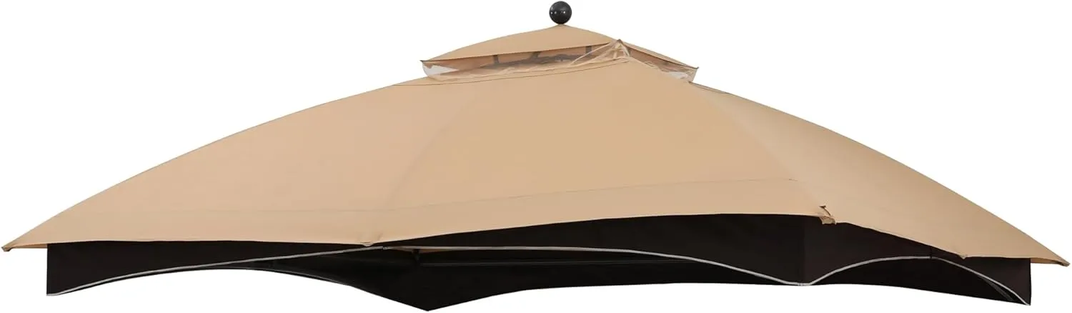 MASTERCANOPY Replacement Canopy Top for Lowe's Allen Roth 10x12 Gazebo #GF-12S004B-1 (Beige Plaid)
