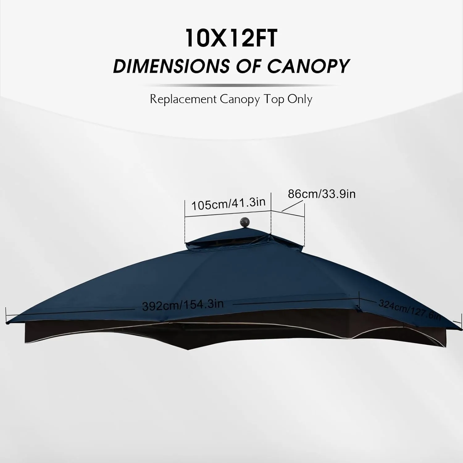 MASTERCANOPY Replacement Canopy Top for Lowe's Allen Roth 10x12 Gazebo #GF-12S004B-1 (Navy Blue)