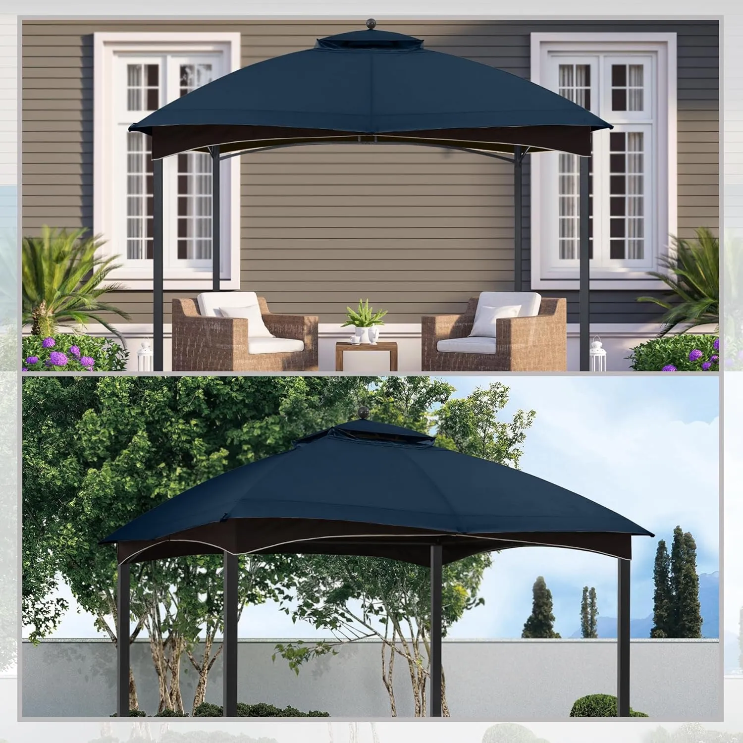 MASTERCANOPY Replacement Canopy Top for Lowe's Allen Roth 10x12 Gazebo #GF-12S004B-1 (Navy Blue)