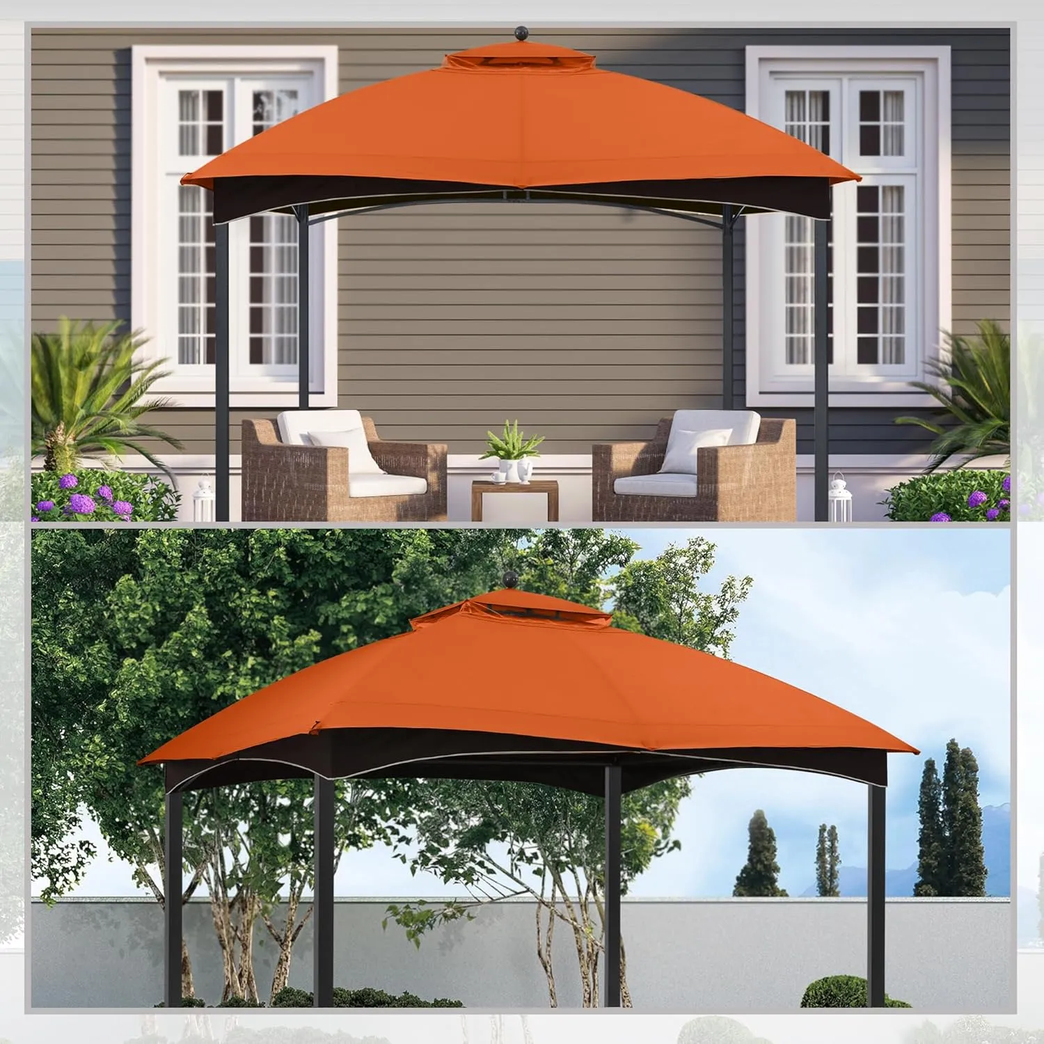 MASTERCANOPY Replacement Canopy Top for Lowe's Allen Roth 10x12 Gazebo #GF-12S004B-1 (Rust Red)