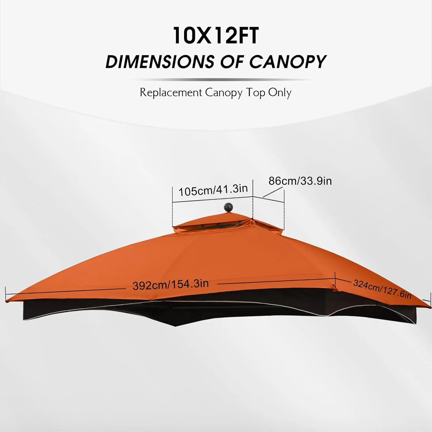 MASTERCANOPY Replacement Canopy Top for Lowe's Allen Roth 10x12 Gazebo #GF-12S004B-1 (Rust Red)
