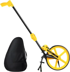 Measuring Wheel, Firecore 12 Inch Centerline Rolling Tape Measure Wheel with Brake and Kickstand, Walking Distance Measuring Wheel in Feet and Inches for Construction, Measurement Up to 0-99999.9 ft