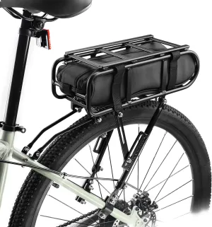 MEGHNA Bike Rear Rack with Bag Aluminium Alloy Lightweight Bike Rear Cargo Detachable Adjustable Angle for 24-28 inch/700C Bikes Easy to Install for Mountain Bike Road Bike