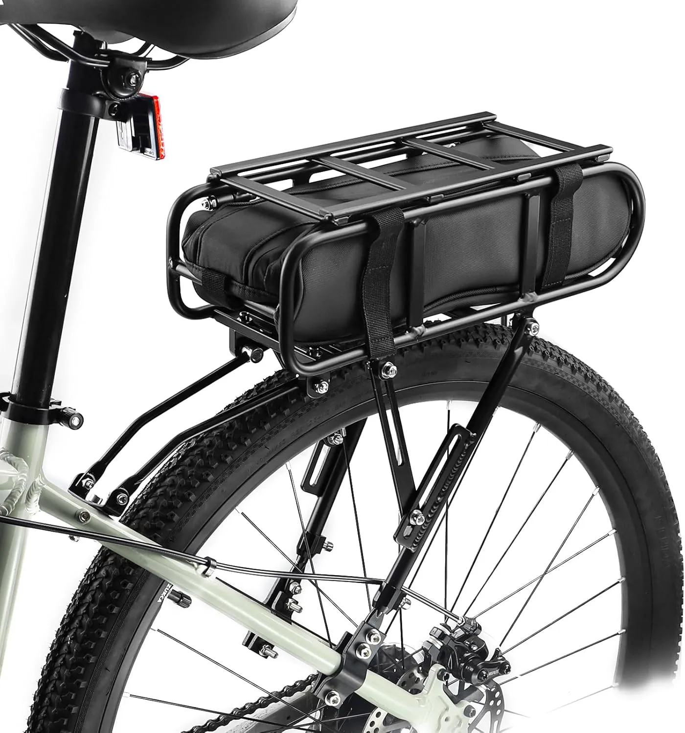 MEGHNA Bike Rear Rack with Bag Aluminium Alloy Lightweight Bike Rear Cargo Detachable Adjustable Angle for 24-28 inch/700C Bikes Easy to Install for Mountain Bike Road Bike
