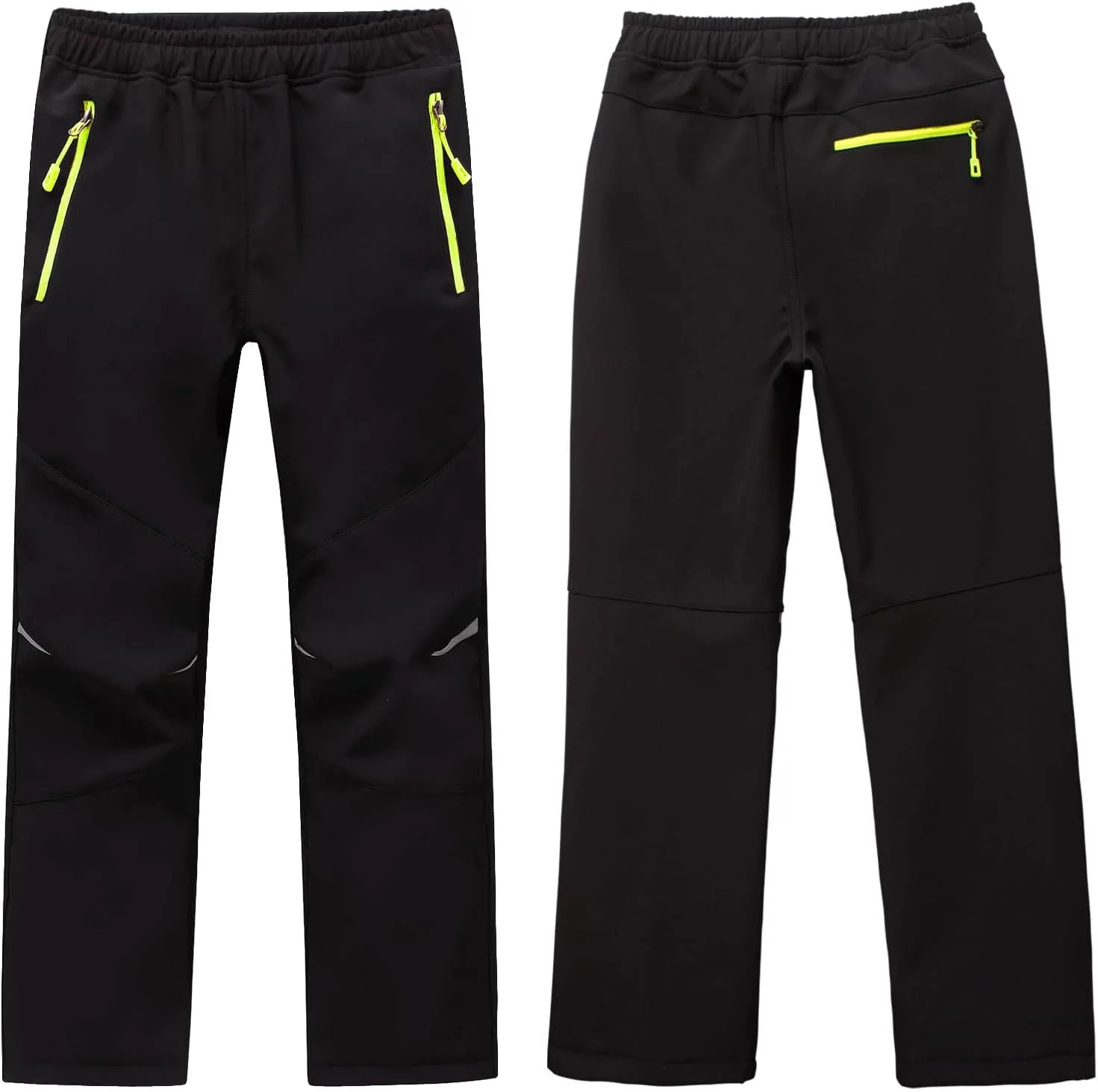 MEILONGER Boys Girls Softshell Hiking Pants Fleece Lined Skiing Snow Pants Kids Outdoor Trousers