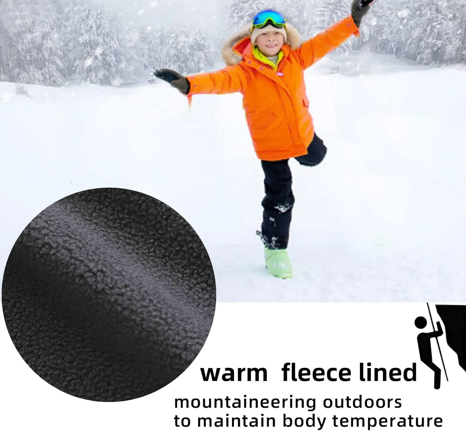 MEILONGER Boys Girls Softshell Hiking Pants Fleece Lined Skiing Snow Pants Kids Outdoor Trousers