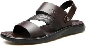 Men's Beach Slippers, Summer Lightweight Casual with Two Adjustable Straps Open Toe ls, Outdoor Soft High Elastic Non-slip Soles Beach Trainers