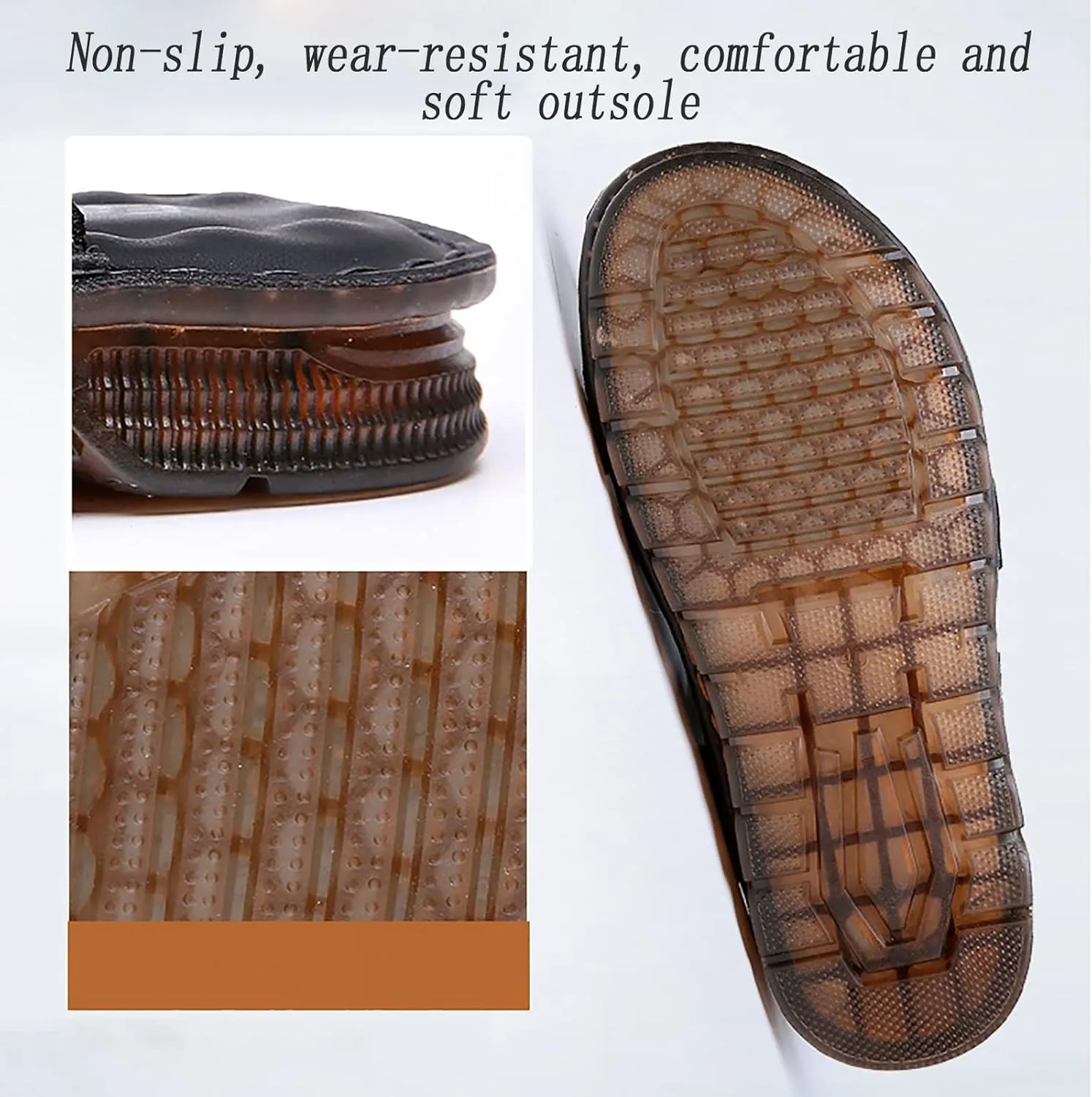 Mens Closed Toe Outdoor Beach Sandal, Summer Durable Convenient Shoe Buckle Closed Toe Sandals, Comfortable Adjustable the Heel Strap Leather Slippers