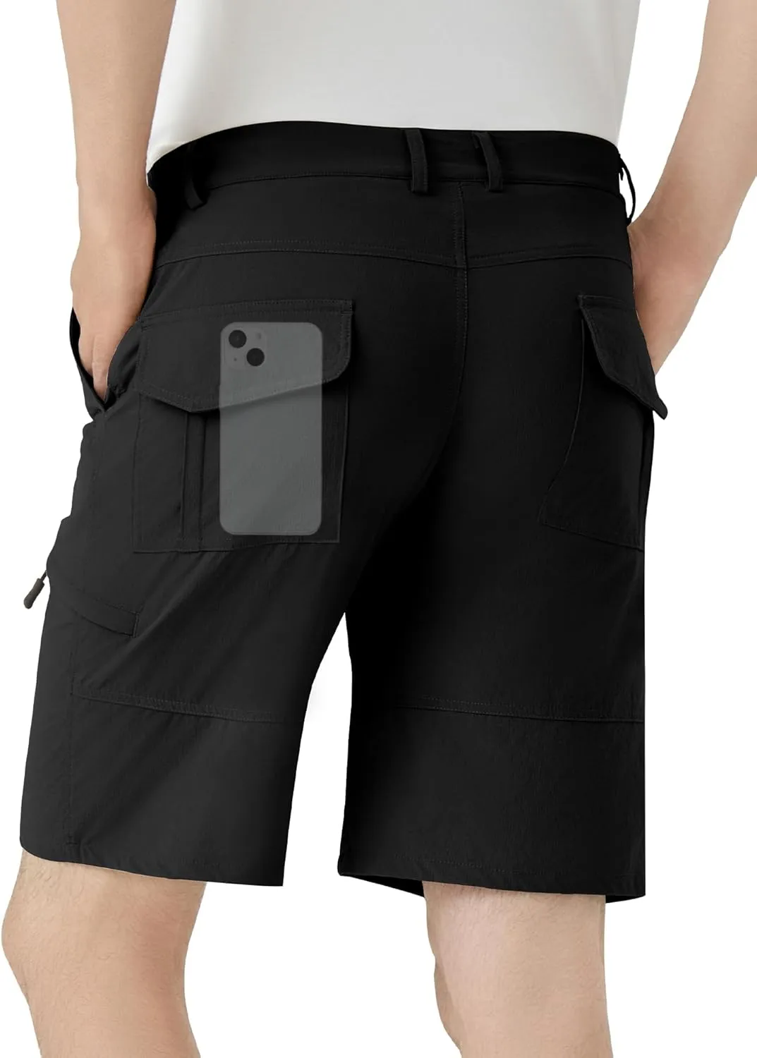 Men's Hiking Cargo Shorts 9" Stretch Quick-Dry Lightweight Outdoor Work Shorts with 6 Pockets for Casual Camping Fishing Golf