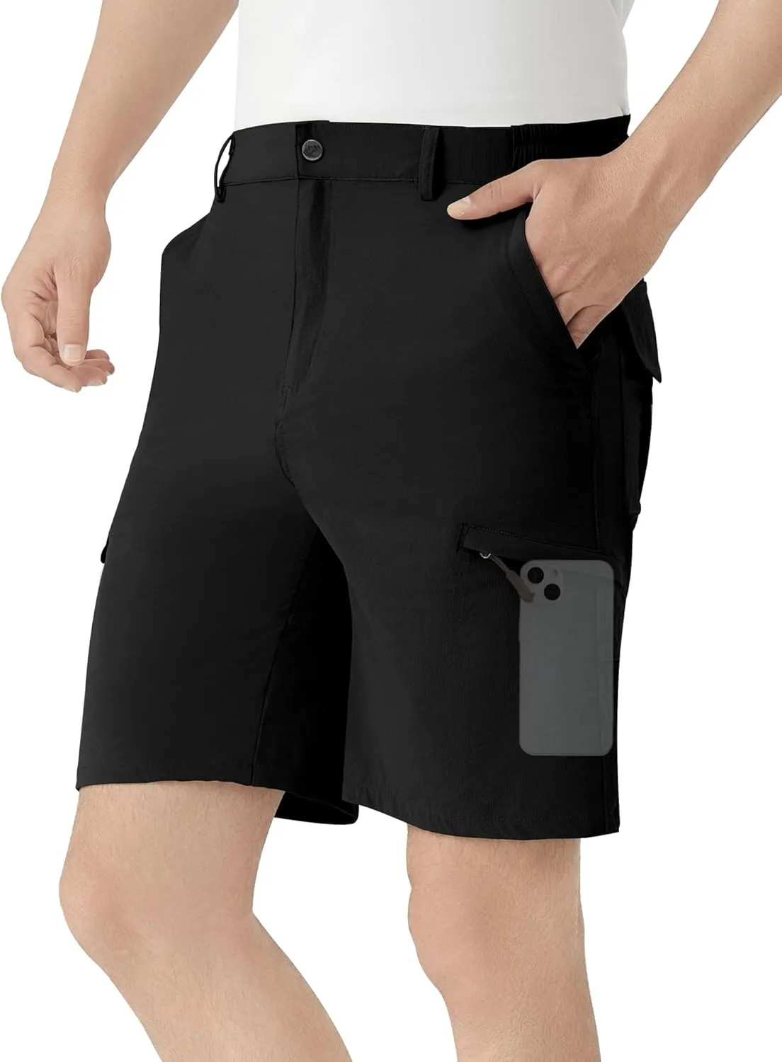 Men's Hiking Cargo Shorts 9" Stretch Quick-Dry Lightweight Outdoor Work Shorts with 6 Pockets for Casual Camping Fishing Golf