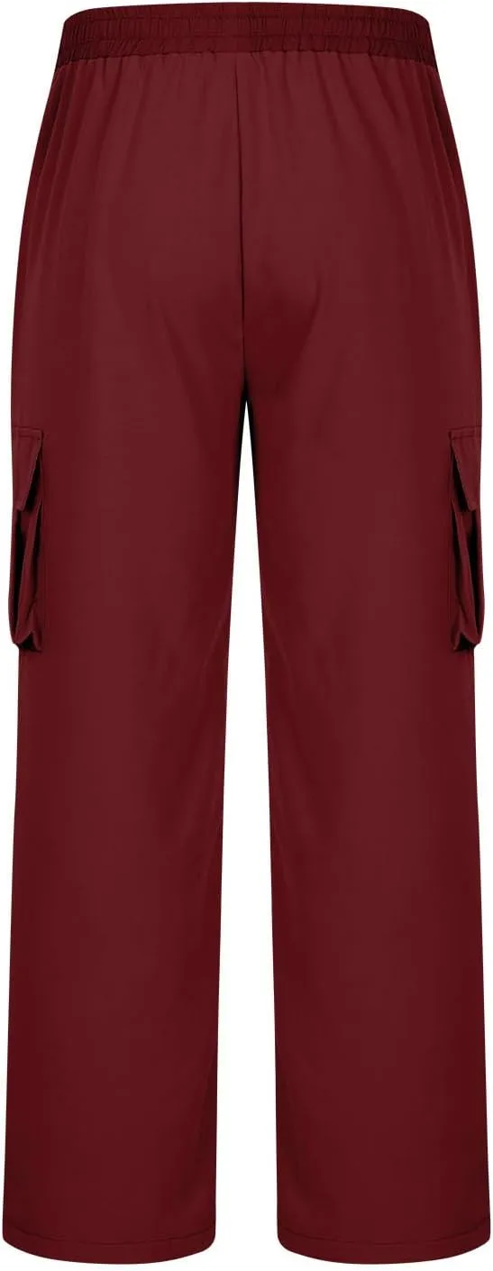 Men's Hiking Cargo Work Pants Quick Dry Drawstring Lightweight Tactical Pants Travel Fishing Camping Outdoor Pants