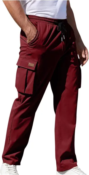 Men's Hiking Cargo Work Pants Quick Dry Drawstring Lightweight Tactical Pants Travel Fishing Camping Outdoor Pants